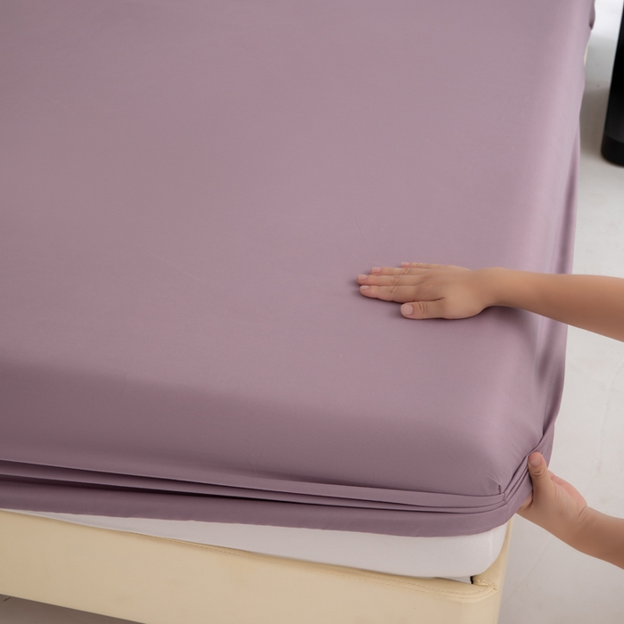 91家纺网 家纺一手货源 找家纺 寝柔家纺 2025新款60S全棉磨毛纯色长绒棉纯棉床笠多规格 魅力紫（高度为床笠高度，适用床垫厚度应适当减去5厘米左右）