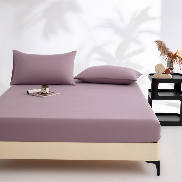 91家纺网 家纺一手货源 找家纺 寝柔家纺 2025新款60S全棉磨毛纯色长绒棉纯棉床笠多规格 魅力紫（高度为床笠高度，适用床垫厚度应适当减去5厘米左右）