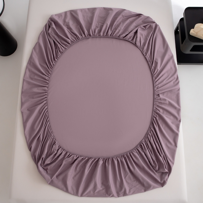 91家纺网 家纺一手货源 找家纺 寝柔家纺 2025新款60S全棉磨毛纯色长绒棉纯棉床笠多规格 魅力紫（高度为床笠高度，适用床垫厚度应适当减去5厘米左右）