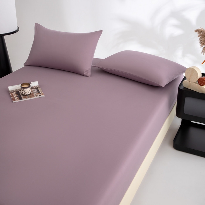 91家纺网 家纺一手货源 找家纺 寝柔家纺 2025新款60S全棉磨毛纯色长绒棉纯棉床笠多规格 魅力紫（高度为床笠高度，适用床垫厚度应适当减去5厘米左右）