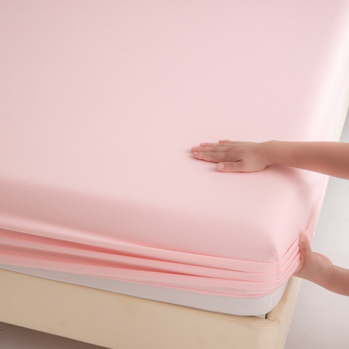 91家纺网 家纺一手货源 找家纺 寝柔家纺 2025新款60S全棉磨毛纯色长绒棉纯棉床笠多规格 少女粉（高度为床笠高度，适用床垫厚度应适当减去5厘米左右）