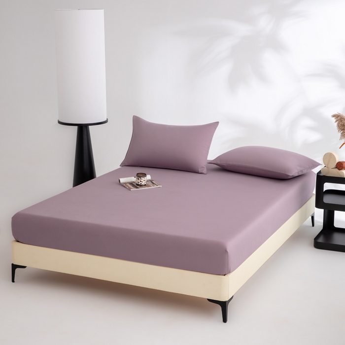 91家纺网 家纺一手货源 找家纺 寝柔家纺 2025新款60S全棉磨毛纯色长绒棉纯棉床笠多规格 魅力紫（高度为床笠高度，适用床垫厚度应适当减去5厘米左右）