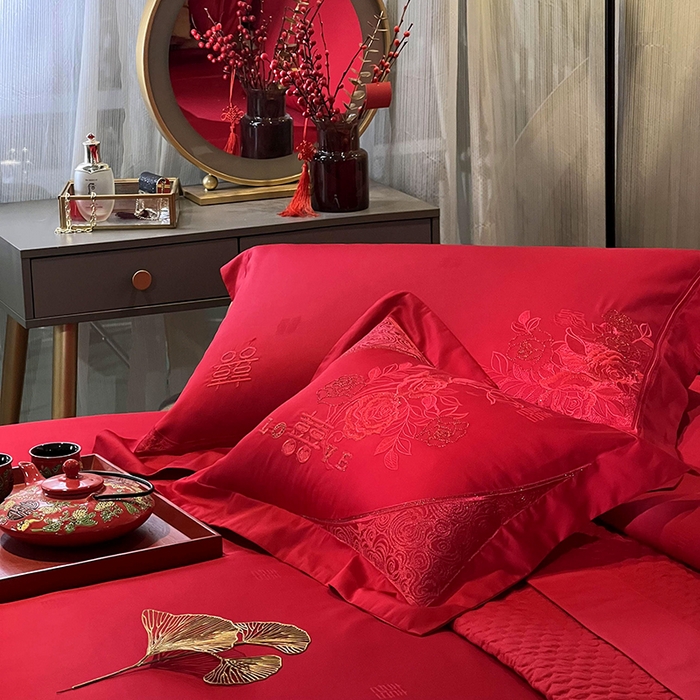 91家纺网 家纺一手货源 找家纺 蒂爵 全棉纯棉长绒棉大绣花婚庆四件套 玫瑰爱恋