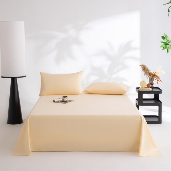 91家纺网 家纺一手货源 找家纺 （总）寝柔家纺 2025新款60支全棉贡缎纯色纯棉床单素色