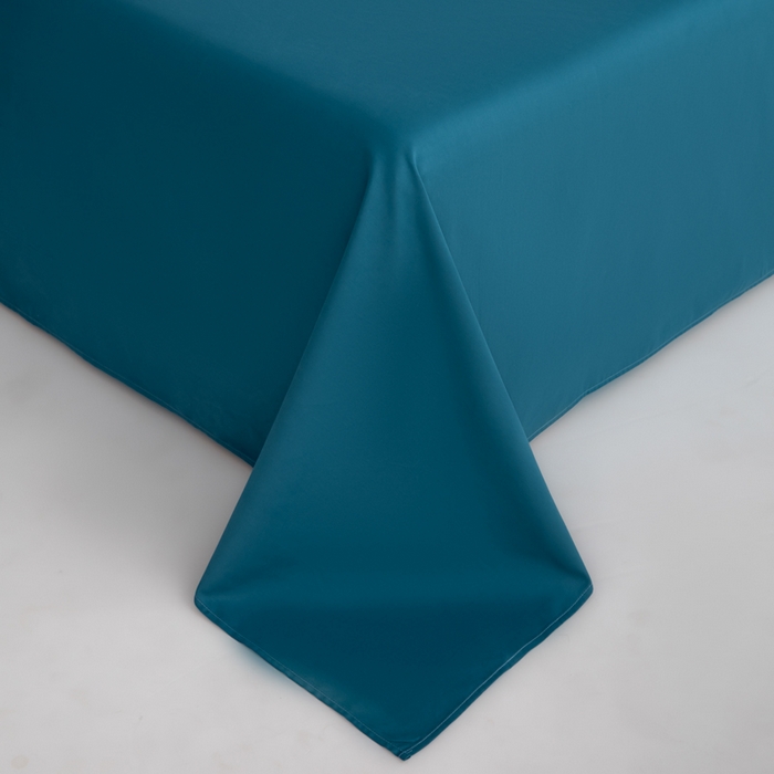 91家纺网 家纺一手货源 找家纺 寝柔家纺 2025新款60支全棉贡缎纯色纯棉床单素色 午夜蓝