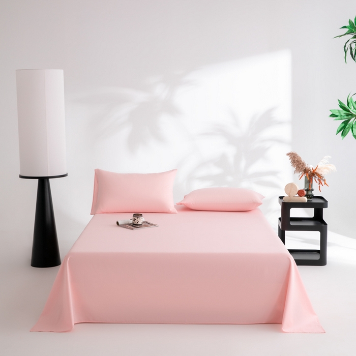 91家纺网 家纺一手货源 找家纺 （总）寝柔家纺 2025新款60支全棉贡缎纯色纯棉床单素色