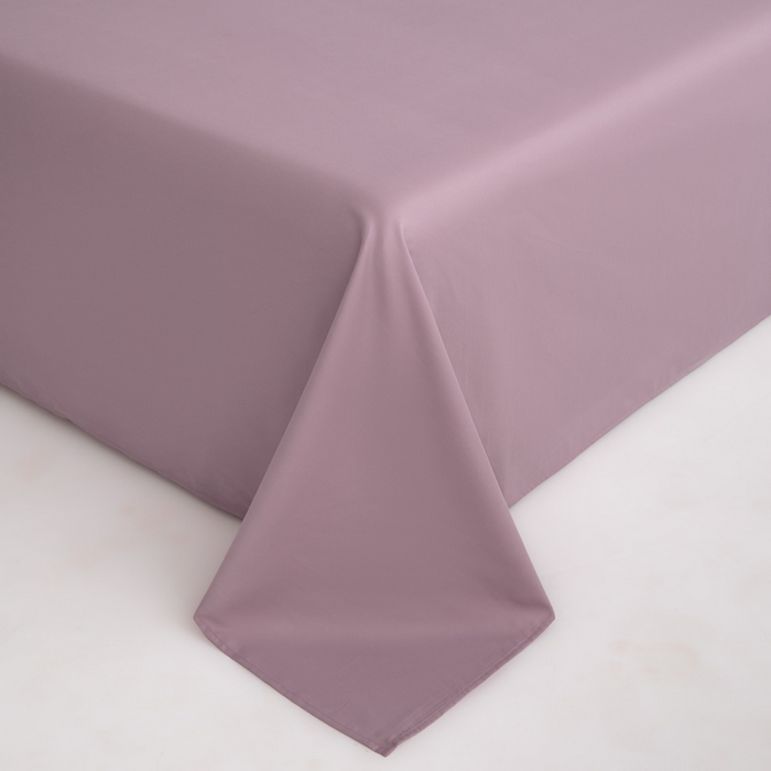 91家纺网 家纺一手货源 找家纺 寝柔家纺 2025新款60支全棉贡缎纯色纯棉床单素色 魅力紫