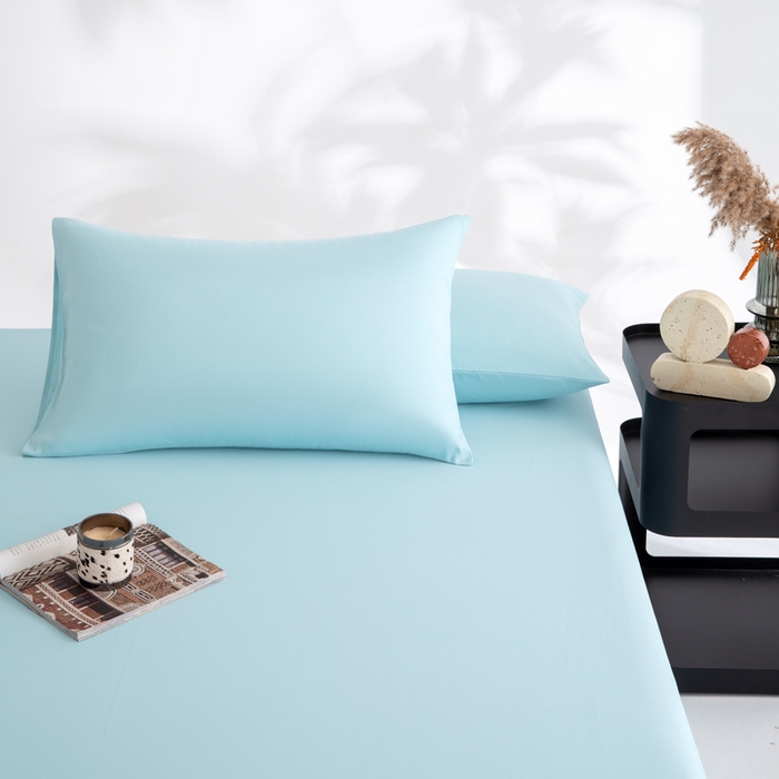 91家纺网 家纺一手货源 找家纺 寝柔家纺 2025新款60支全棉贡缎纯色纯棉床单素色 水波兰