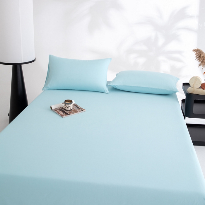 91家纺网 家纺一手货源 找家纺 寝柔家纺 2025新款60支全棉贡缎纯色纯棉床单素色 水波兰