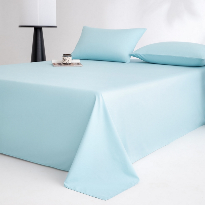 91家纺网 家纺一手货源 找家纺 寝柔家纺 2025新款60支全棉贡缎纯色纯棉床单素色 水波兰