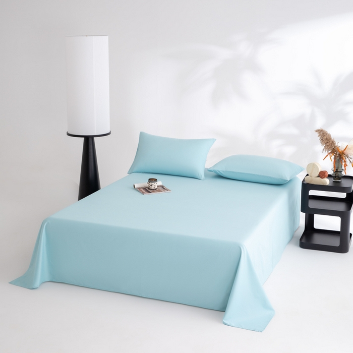 91家纺网 家纺一手货源 找家纺 寝柔家纺 2025新款60支全棉贡缎纯色纯棉床单素色 水波兰