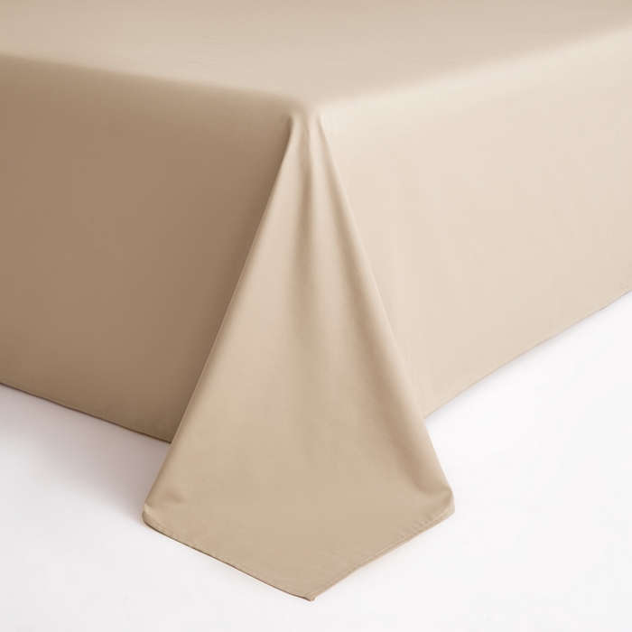 91家纺网 家纺一手货源 找家纺 寝柔家纺 2025新款60支全棉贡缎纯色纯棉床单素色 杏驼