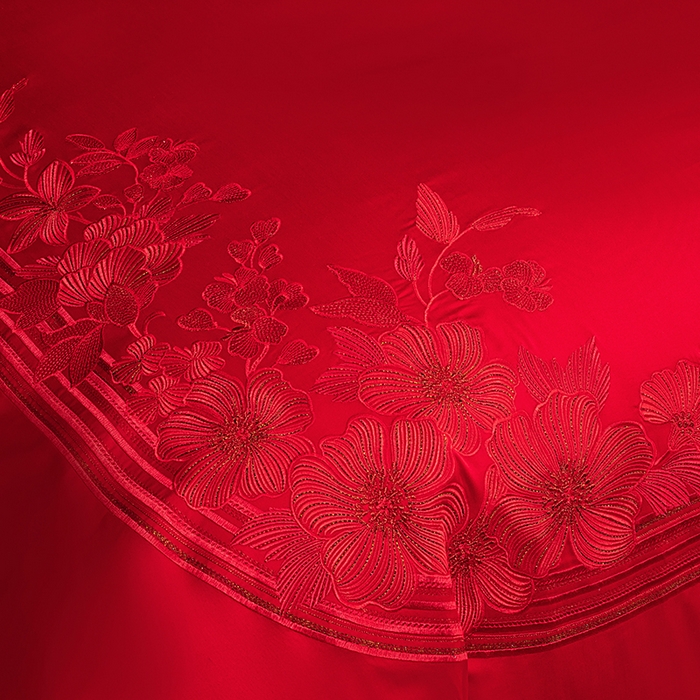 91家纺网 家纺一手货源 找家纺 蒂爵 全棉纯棉长绒棉大绣花婚庆四件套 情意绵绵