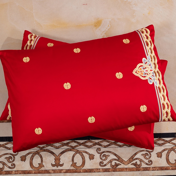 91家纺网 家纺一手货源 找家纺 蒂爵 全棉纯棉长绒棉大绣花婚庆四件套 百花贺喜