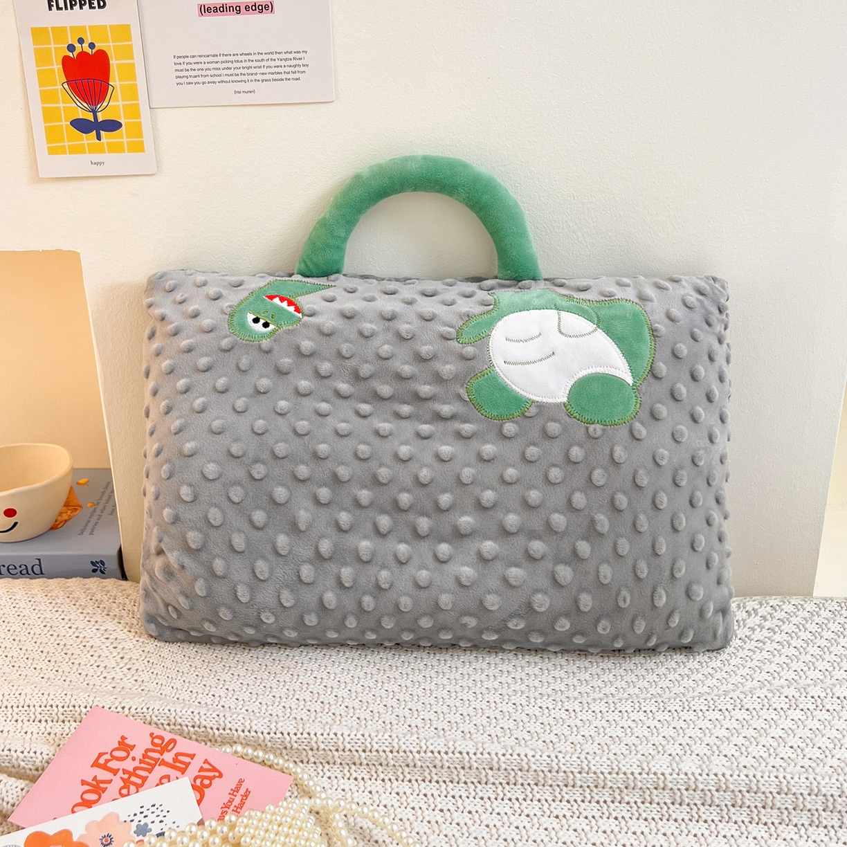 卓昌枕芯 2025新款豆豆绒宝宝安抚枕卡通枕枕头枕芯 乌龟-灰