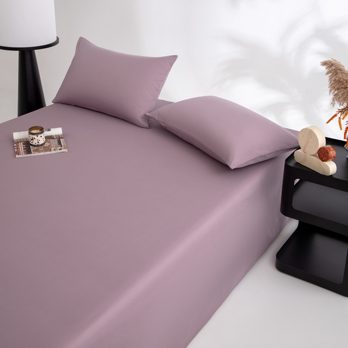 91家纺网 家纺一手货源 找家纺 寝柔家纺 2025新款60支纯棉磨毛长绒棉枕套 魅力紫