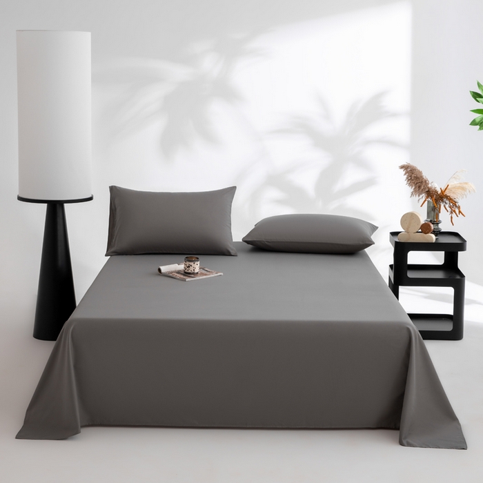 91家纺网 家纺一手货源 找家纺 寝柔家纺 2025新款60支纯棉磨毛长绒棉枕套 碳木灰