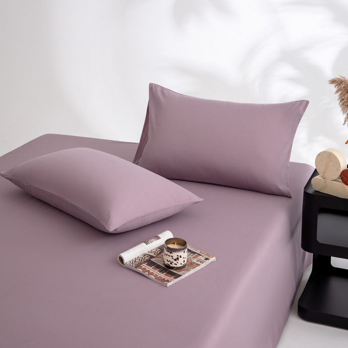 91家纺网 家纺一手货源 找家纺 寝柔家纺 2025新款60支纯棉磨毛长绒棉枕套 魅力紫