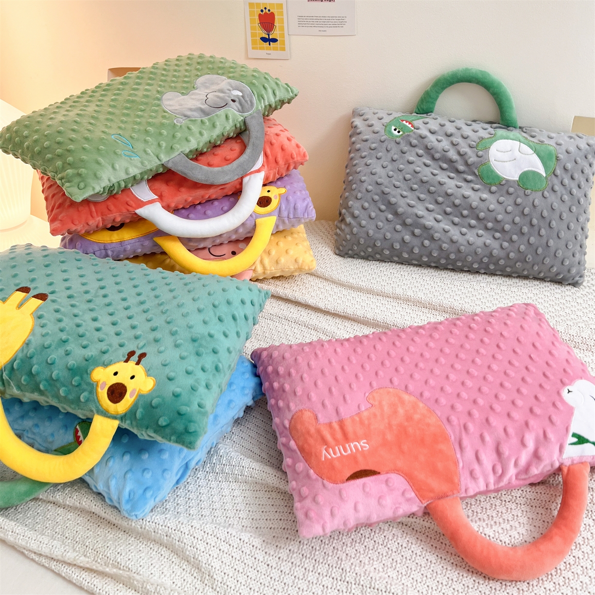 卓昌枕芯 2025新款豆豆绒宝宝安抚枕卡通枕枕头枕芯 组合图