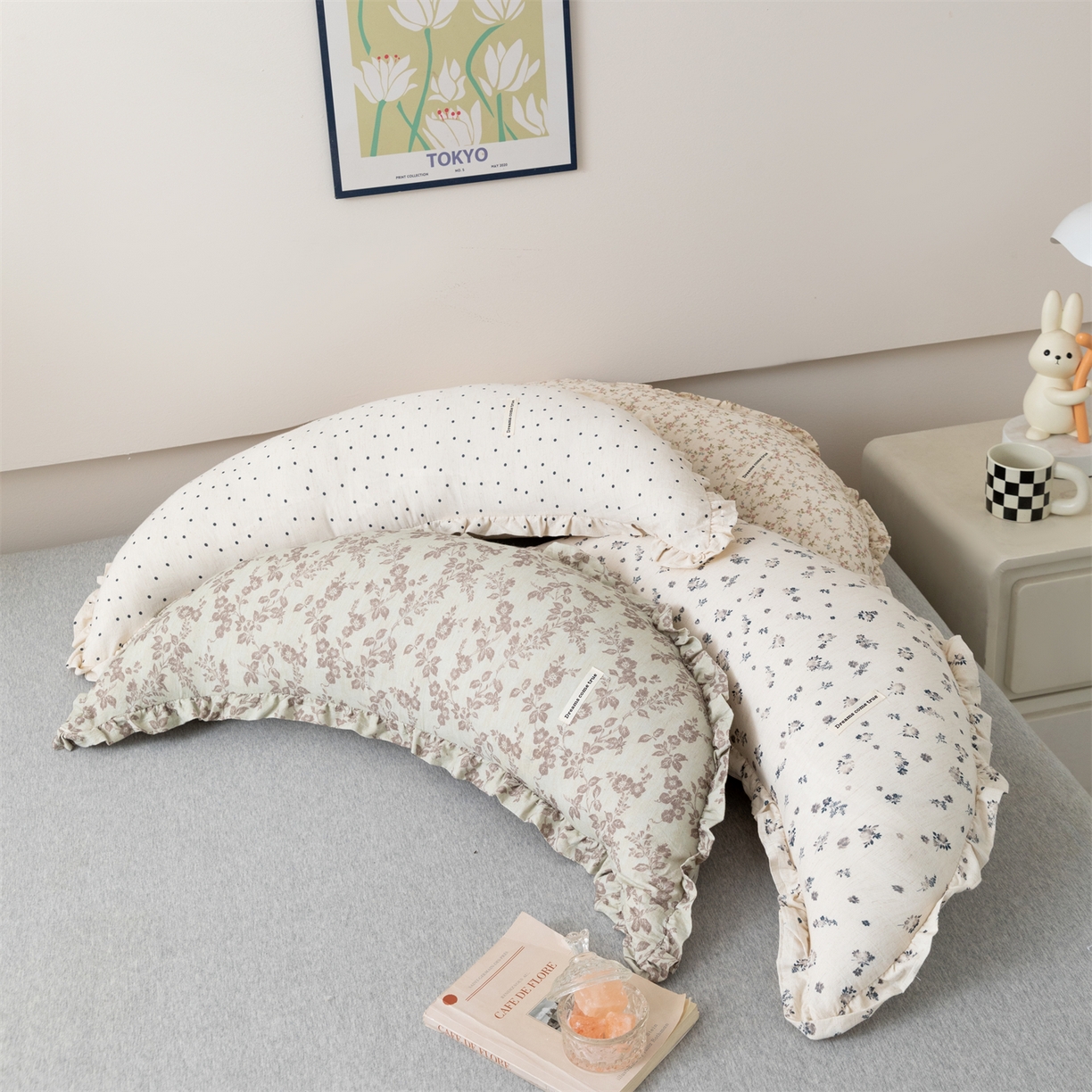 91家纺网 家纺一手货源 找家纺 卓昌枕芯 2025新款棉麻月亮抱枕孕妇枕夹腿抱枕月亮枕头枕芯 组合图