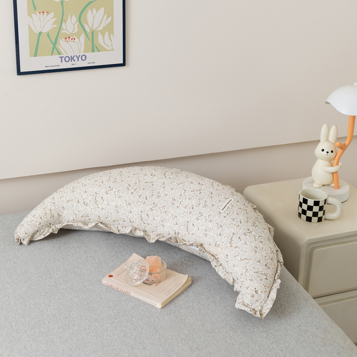 卓昌枕芯 2025新款棉麻月亮抱枕孕妇枕夹腿抱枕月亮枕头枕芯 玫瑰