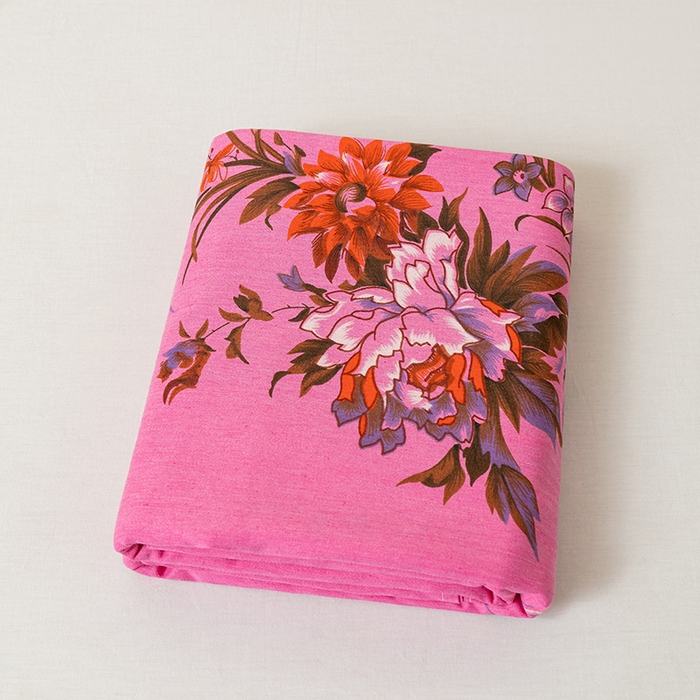 居美良品 2025新款老上海国民人字纹凤穿牡丹床单 凤穿牡丹-深粉