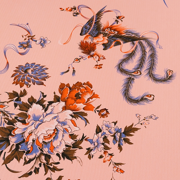 91家纺网 家纺一手货源 找家纺 居美良品 2025新款老上海国民人字纹凤穿牡丹床单 凤穿牡丹-玉色