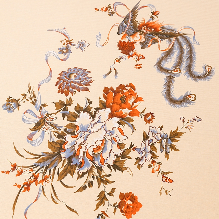 91家纺网 家纺一手货源 找家纺 居美良品 2025新款老上海国民人字纹凤穿牡丹床单 凤穿牡丹-米黄