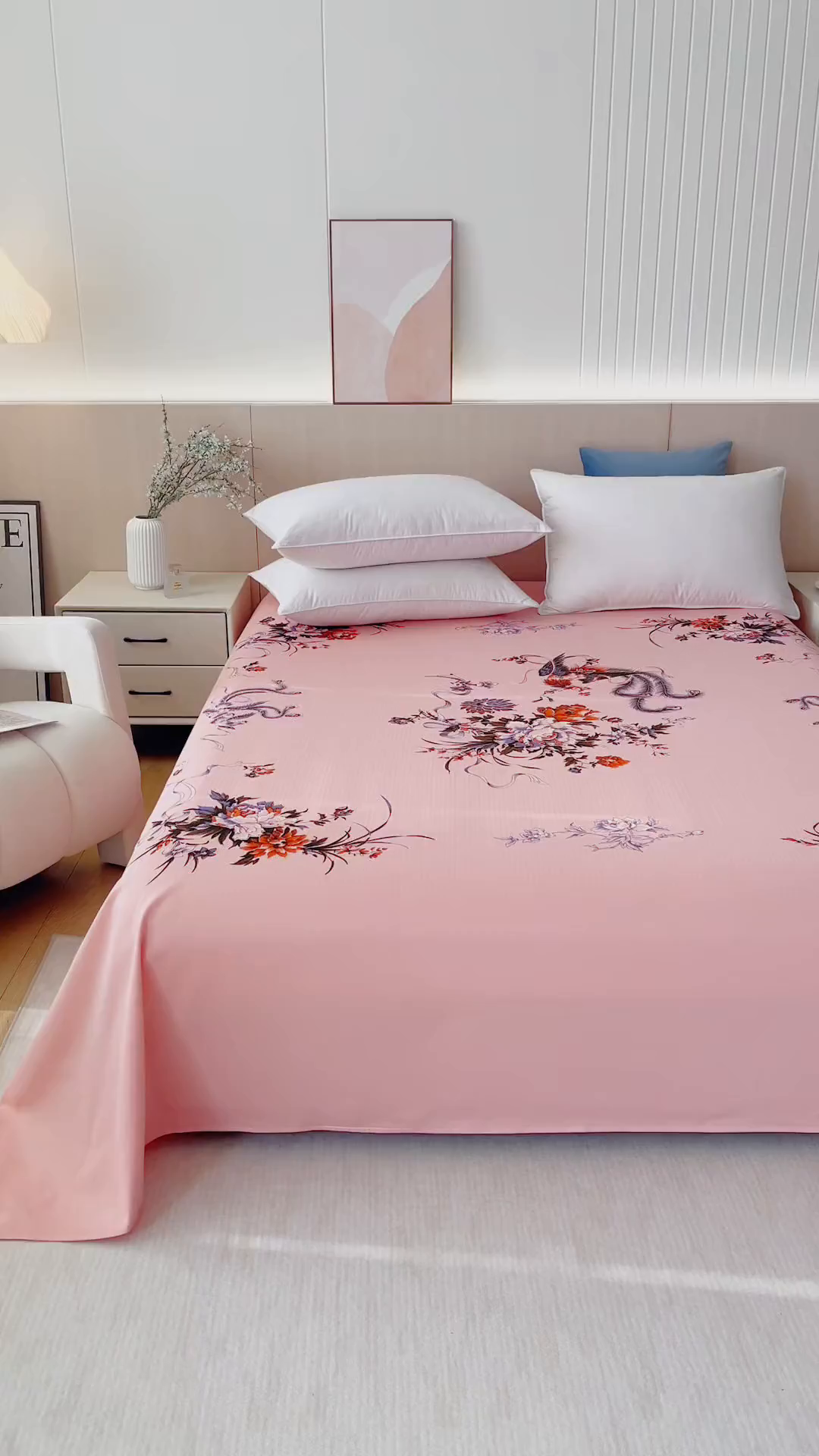 91家纺网 家纺一手货源 找家纺 居美良品 2025新款老上海国民人字纹凤穿牡丹床单 凤穿牡丹-玉色