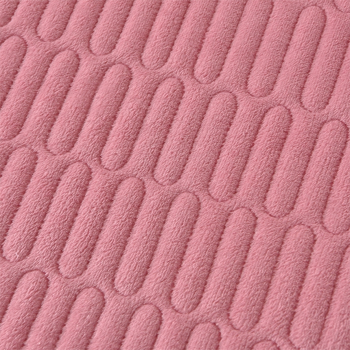 91家纺网 家纺一手货源 找家纺 赫本家纺  2025新款高克重纯色花边款雕花绒床盖款四件套 如梦-豆沙