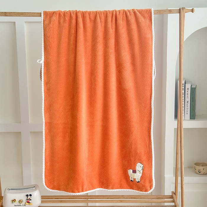 棠薇家纺 2025新款强吸水浴巾超细纤维速干浴巾加厚浴巾套巾擦身-羊驼 羊驼桔 毛巾75*35浴巾140*701浴巾+2毛巾