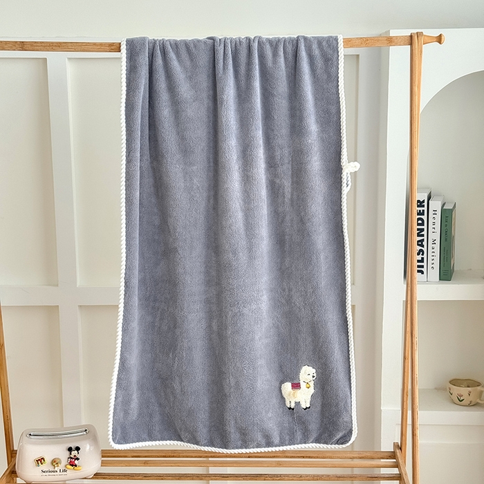 棠薇家纺 2025新款强吸水浴巾超细纤维速干浴巾加厚浴巾套巾擦身-羊驼 羊驼深蓝 毛巾75*35浴巾140*701浴巾+2毛巾