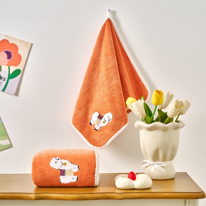 91家纺网 家纺一手货源 找家纺 棠薇家纺 2025新款强吸水浴巾超细纤维速干浴巾加厚浴巾套巾擦身-羊驼 羊驼桔 毛巾75*35浴巾140*701浴巾+2毛巾