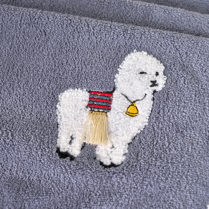 91家纺网 家纺一手货源 找家纺 棠薇家纺 2025新款强吸水浴巾超细纤维速干浴巾加厚浴巾套巾擦身-羊驼 羊驼深蓝 毛巾75*35浴巾140*701浴巾+2毛巾