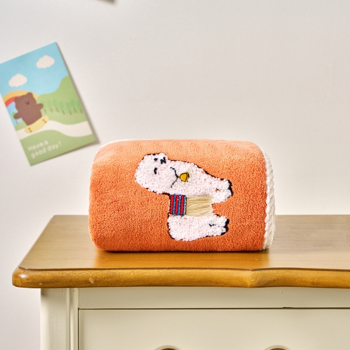 91家纺网 家纺一手货源 找家纺 棠薇家纺 2025新款强吸水浴巾超细纤维速干浴巾加厚浴巾套巾擦身-羊驼 羊驼桔 毛巾75*35浴巾140*701浴巾+1毛巾