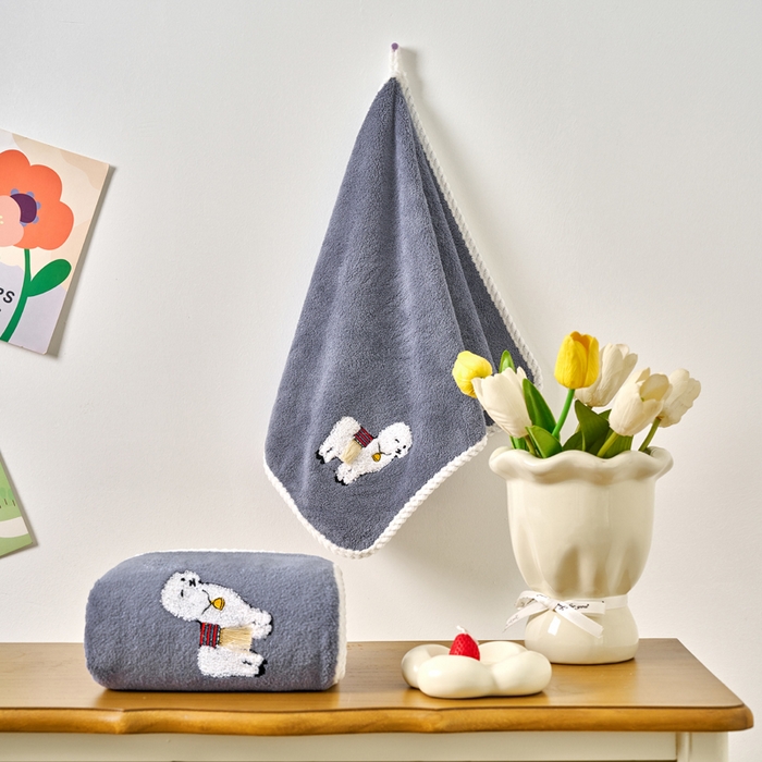 91家纺网 家纺一手货源 找家纺 棠薇家纺 2025新款强吸水浴巾超细纤维速干浴巾加厚浴巾套巾擦身-羊驼 羊驼深蓝 140*70cm浴巾1条