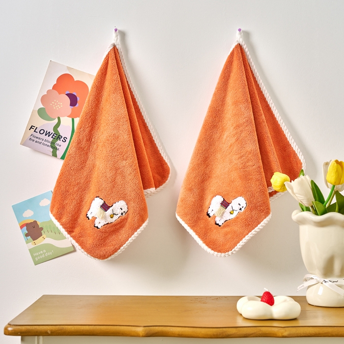 91家纺网 家纺一手货源 找家纺 棠薇家纺 2025新款强吸水浴巾超细纤维速干浴巾加厚浴巾套巾擦身-羊驼 羊驼桔 140*70cm浴巾1条