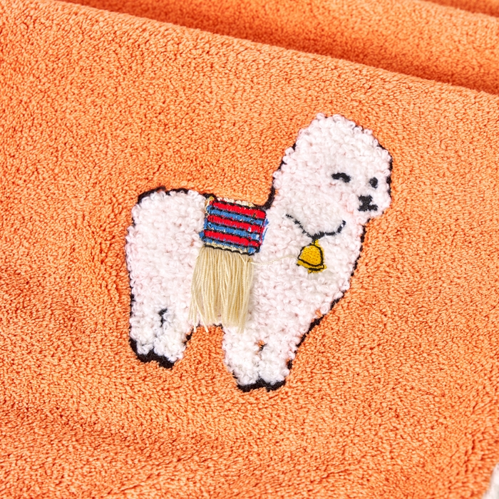 91家纺网 家纺一手货源 找家纺 棠薇家纺 2025新款强吸水浴巾超细纤维速干浴巾加厚浴巾套巾擦身-羊驼 羊驼桔 140*70cm浴巾1条