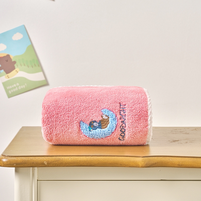 91家纺网 家纺一手货源 找家纺 棠薇家纺 2025新款强吸水浴巾超细纤维速干浴巾加厚浴巾套巾擦身-月亮熊 月亮熊粉 毛巾75*35浴巾140*701浴巾+2毛巾