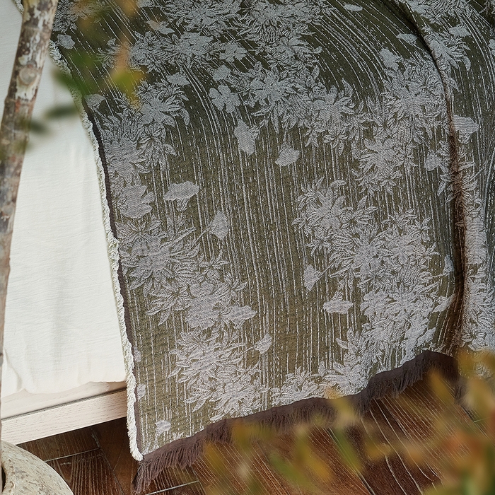 91家纺网 家纺一手货源 找家纺 子和家居 2025新款全棉色织提花毯子毛毯-墨茵 青野