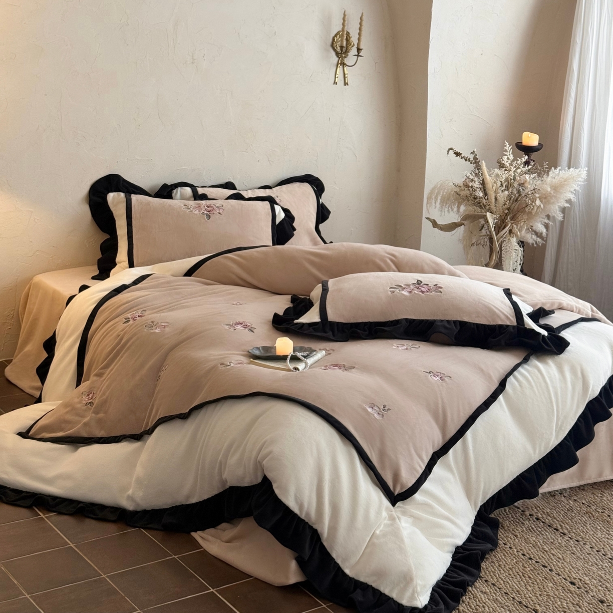 91家纺网 家纺一手货源 找家纺 MIU缪家居 2025新款秋冬牛奶绒四件套托斯卡纳 托斯卡纳-咖