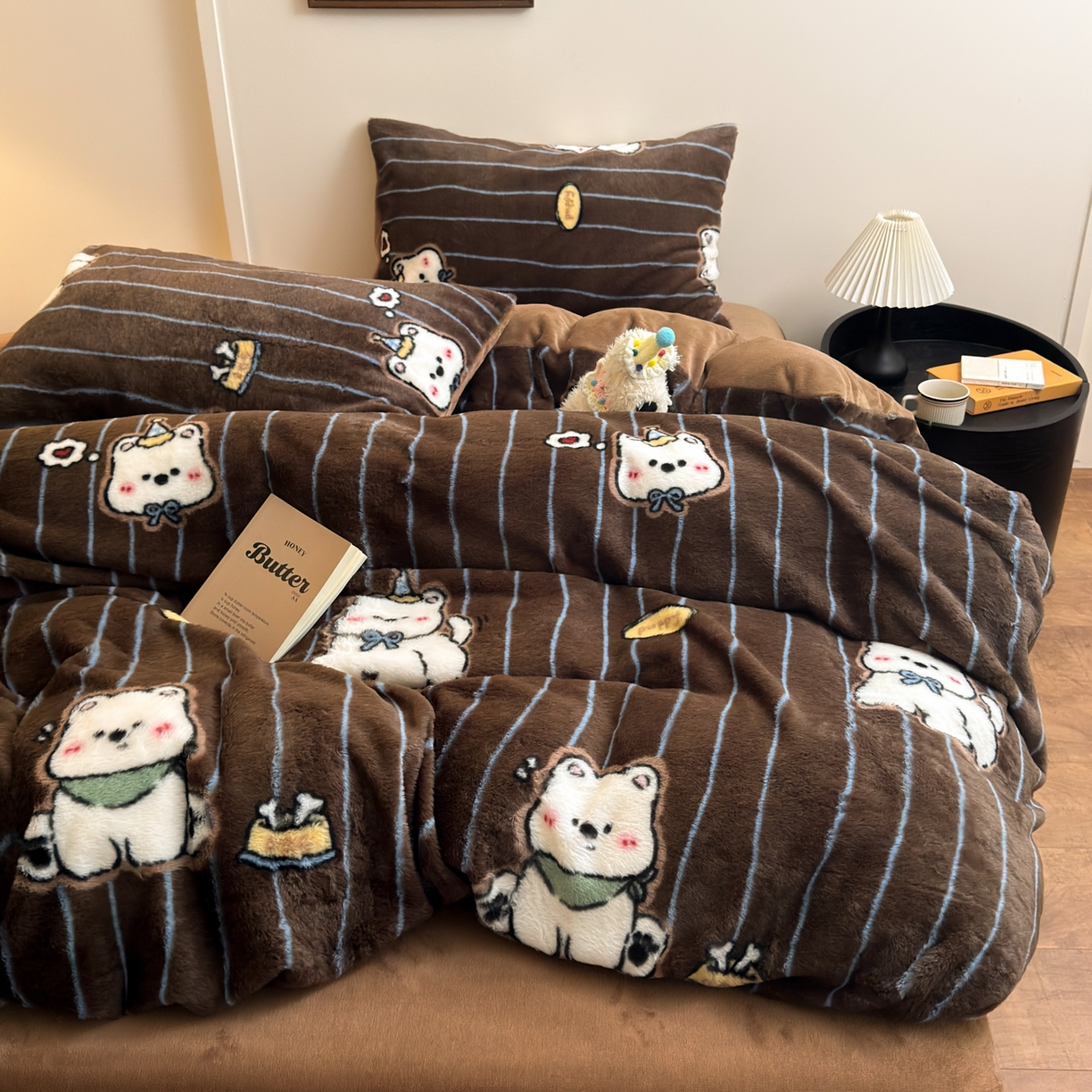 91家纺网 家纺一手货源 找家纺 （总）乐童家纺 2025新款高克重兔毛牛奶绒四件套