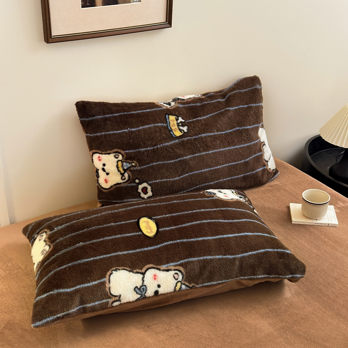 91家纺网 家纺一手货源 找家纺 乐童家纺 2025新款高克重兔毛牛奶绒四件套 兔毛西高地