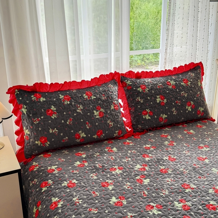 91家纺网 家纺一手货源 找家纺 （总）艺慕家纺 2025新款时尚印花牛奶绒床盖四件套