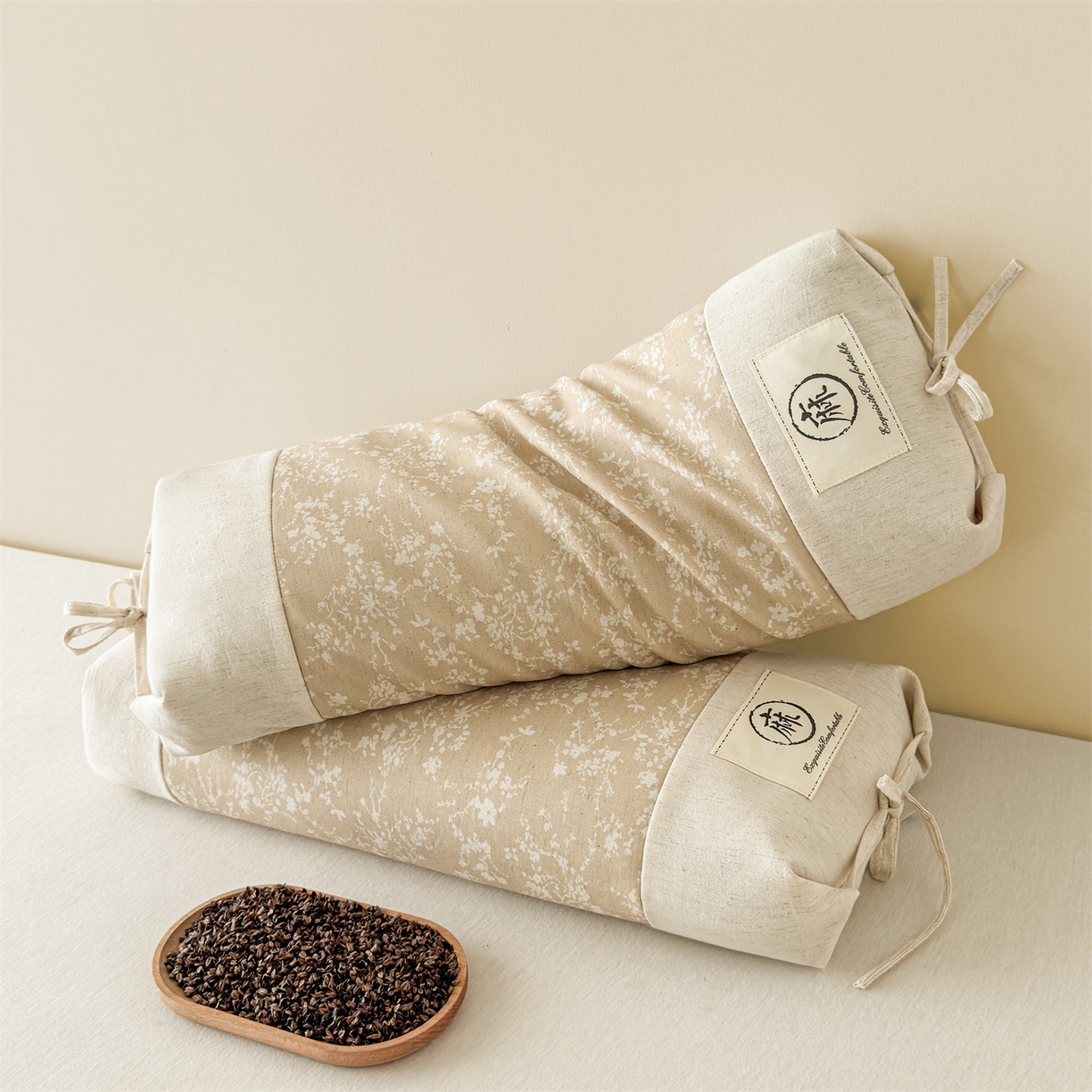 91家纺网 家纺一手货源 找家纺 （总）麦肯锡 2025新款棉麻古朴荞麦两用枕  枕头枕芯