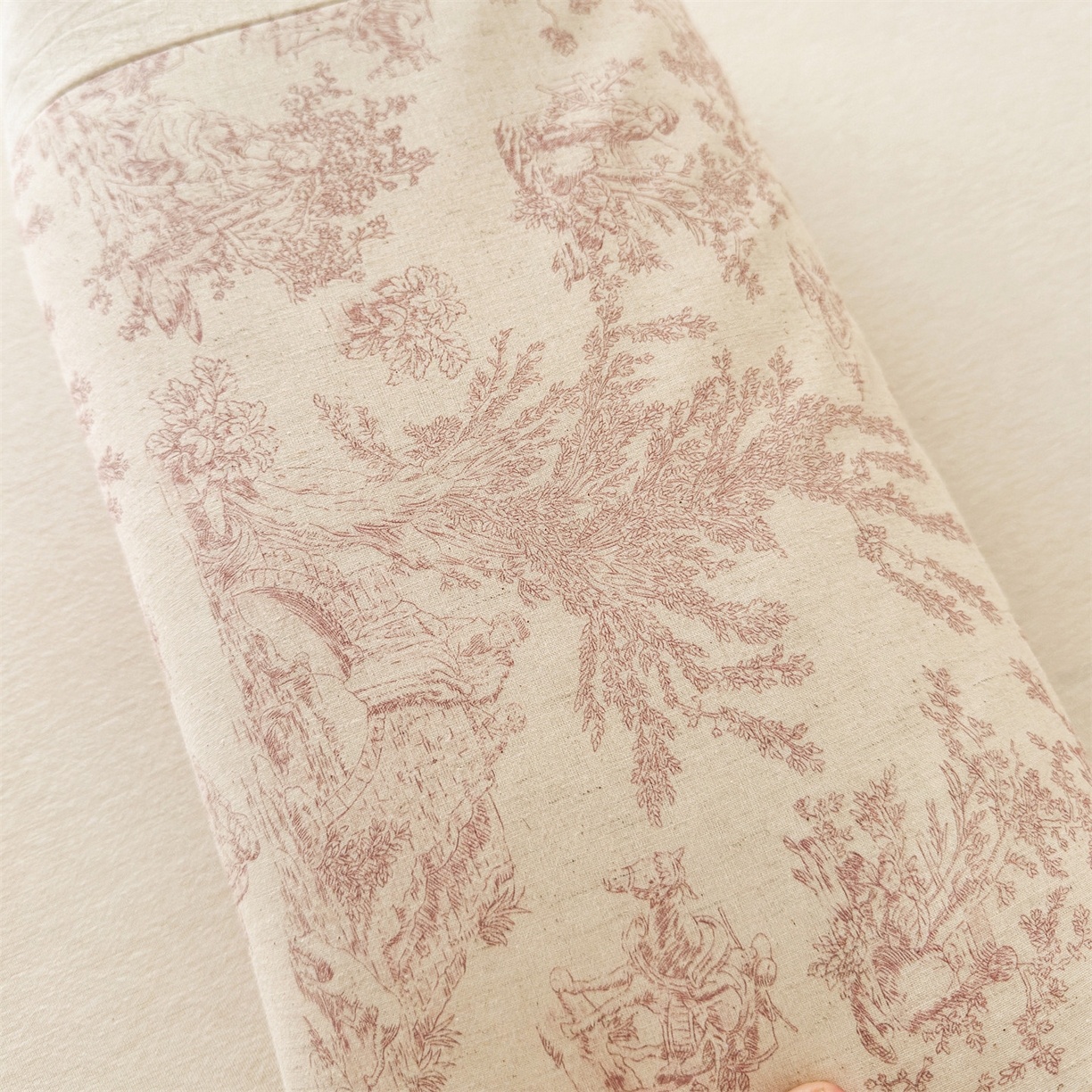 91家纺网 家纺一手货源 找家纺 麦肯锡 2025新款棉麻古朴荞麦两用枕  枕头枕芯 田园粉/只