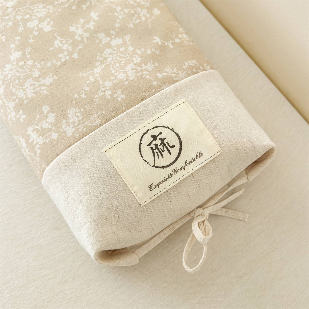 91家纺网 家纺一手货源 找家纺 麦肯锡 2025新款棉麻古朴荞麦两用枕  枕头枕芯 花卉咖/对