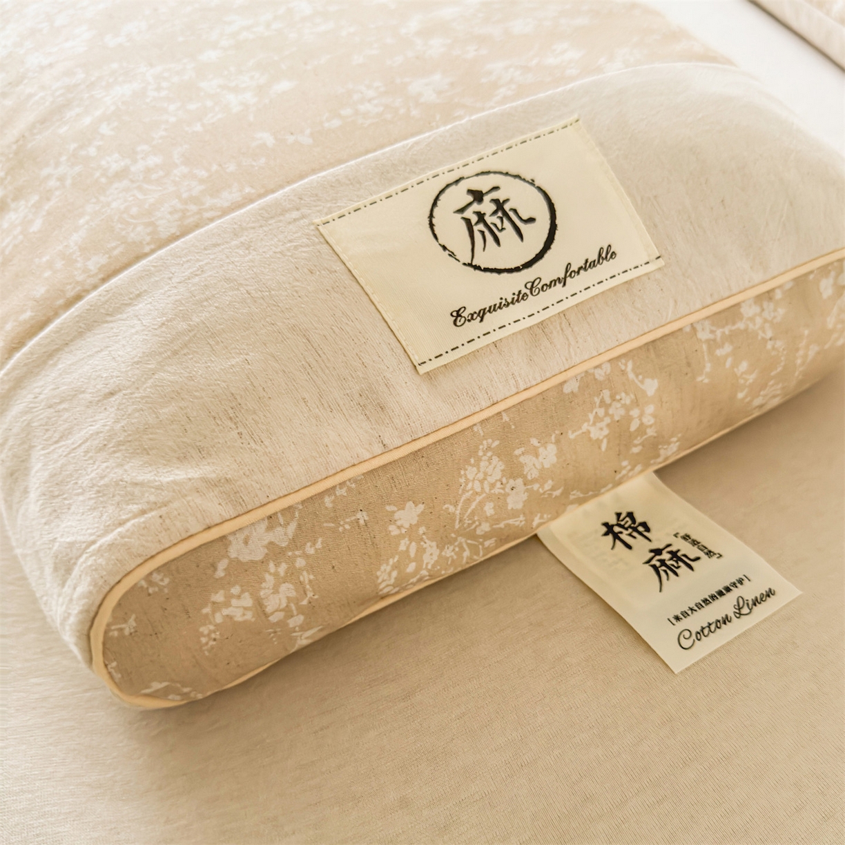 91家纺网 家纺一手货源 找家纺 （总）麦肯锡 2025新款棉麻古朴荞麦助眠枕  枕头枕芯