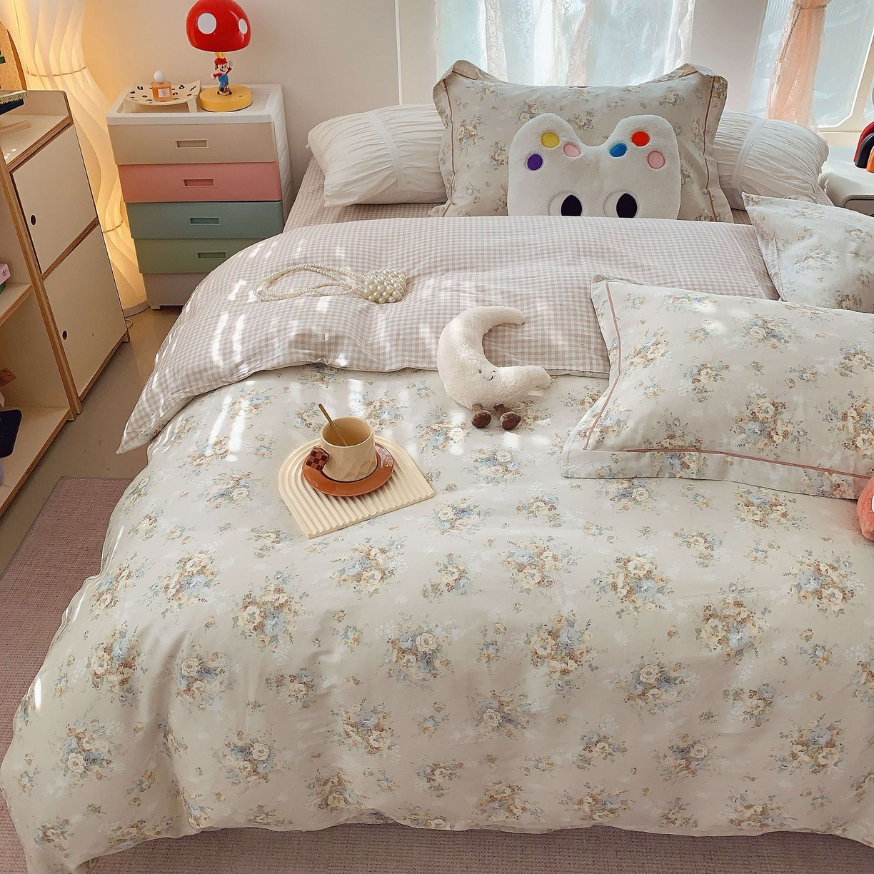 91家纺网 家纺一手货源 找家纺 （总）莱豫家纺 2025新款小清新全棉纯棉四件套