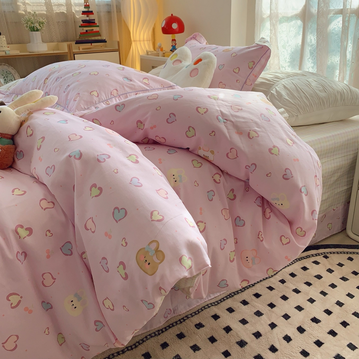 91家纺网 家纺一手货源 找家纺 （总）莱豫家纺 2025新款小清新全棉纯棉四件套